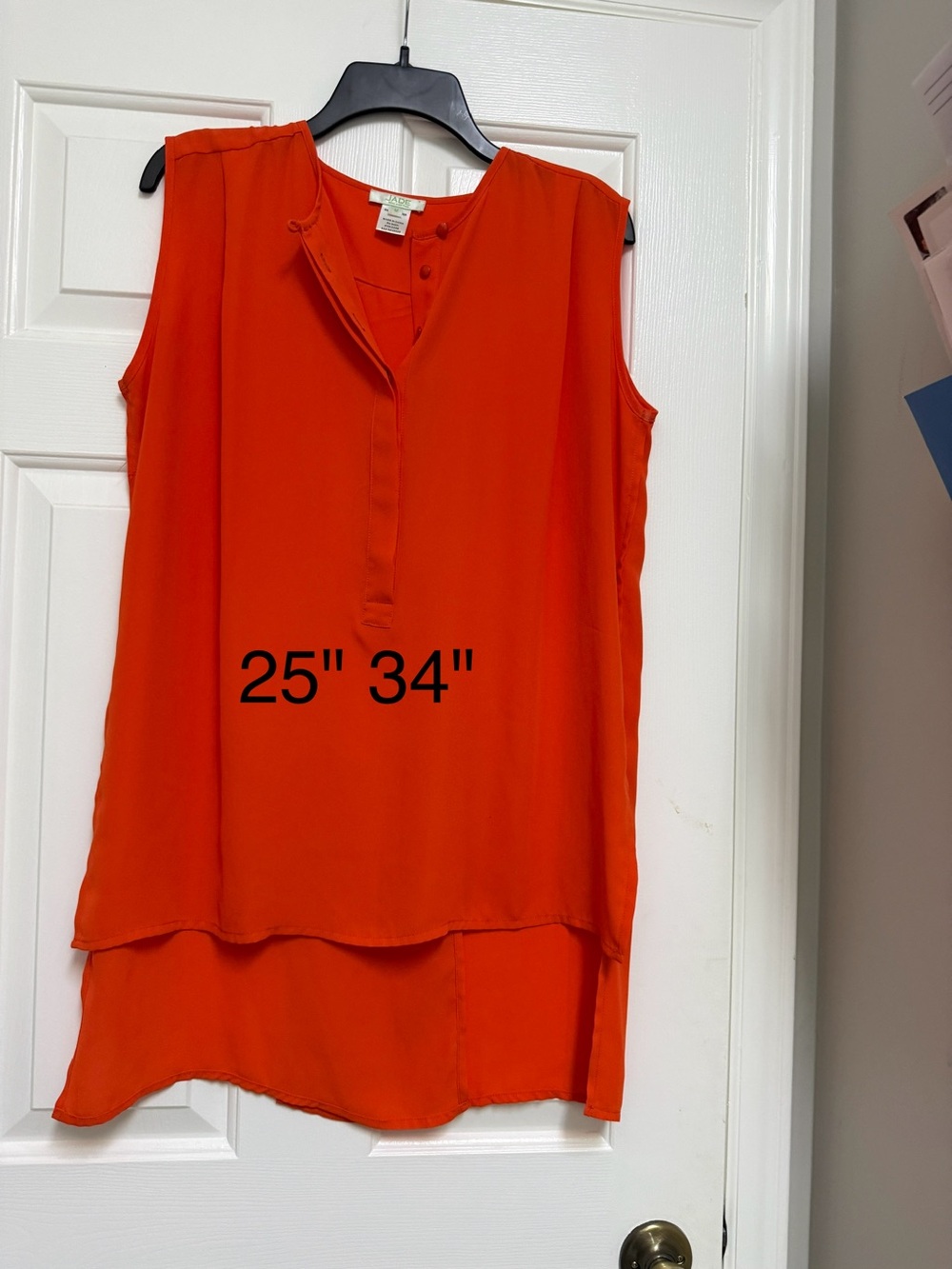 Jade Bright Orange Sleeveless Split-Hem Tunic